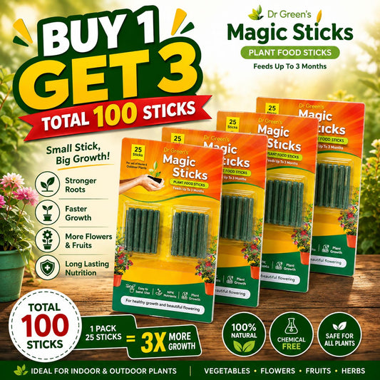 🔥 BUY 1 GET 3 🎁 | TOTAL 100 MAGIC STICKS 🌱 | Dr Green’s Plant Food Sticks | Faster Growth 🌿 | More Flowers & Fruits 🌸🍅 | For Indoor & Outdoor Plants 🪴